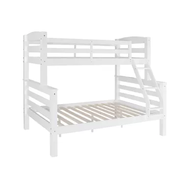 image of Eastlynn Twin Full Bunk Bed White with sku:pfxs1482-linon