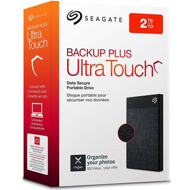 Seagate - Backup Plus Ultra Touch 2TB External USB-C/USB 3.0 Portable Hard Drive with Hardware Encryption - Black
