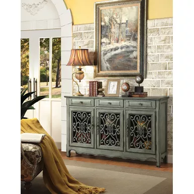 image of 3-door Accent Cabinet Antique Green with sku:950357-coaster