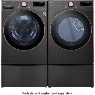 Alt View Zoom 18. LG - 7.4 Cu. Ft. Stackable Smart Electric Dryer with Steam and Built-In Intelligence - Black Steel
