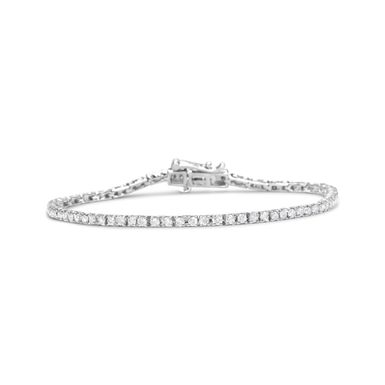 image of .925 Sterling Silver 2 cttw Prong Set Round-Cut Natural Diamond Tennis Bracelet (I-J Color, I2-I3 Clarity) - 7.25" with sku:60-8225wdm-luxcom