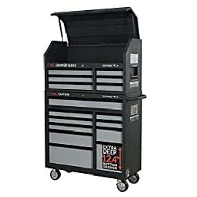 SHOPMAX 41 16-Drawer Tool Chest and Rolling Cabinet Combo, Black, (94106R2-10S7)