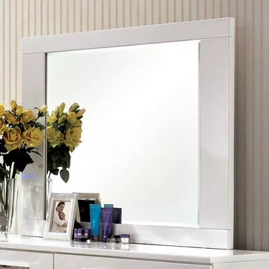 Contemporary Mirror in Glossy White