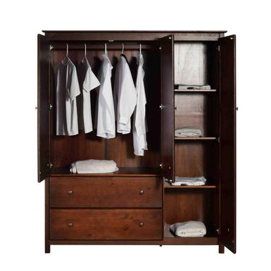 grain wood furniture shaker wood 3 door armoire