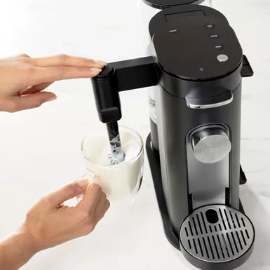 image of Ninja - Pods & Grounds Specialty Single-Serve Iced Coffee Maker, K-Cup Pod Compatible with Foldaway Milk Frother - Black with sku:bb22126652-bestbuy