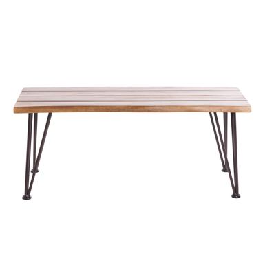 image of Zion Outdoor Industrial Acacia Wood Rectangle Coffee Table by Christopher Knight Home - Natural with sku:dn_0demaflkhhmdn9ncrkastd8mu7mbs-chr-ovr