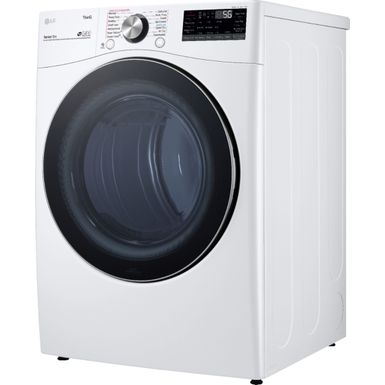 Left Zoom. LG - 7.4 Cu. Ft. Stackable Smart Gas Dryer with Steam and Built In Intelligence - White