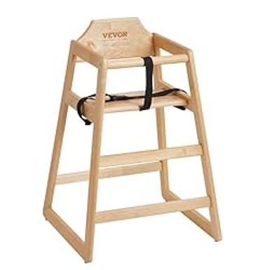 image of VEVOR Wooden Double Solid Wood Feeding, Eat & Grow Portable High, Easy to Clean Baby Booster Seat, Compact Toddler Chair, Natural with sku:b0cksrjxqx-amazon