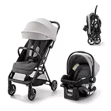 image of Graco Ready2Jet Travel System - Compact Travel Stroller with Automatic Fold and SnugRide Infant Car Seat with sku:b0d2lxc6d3-amazon