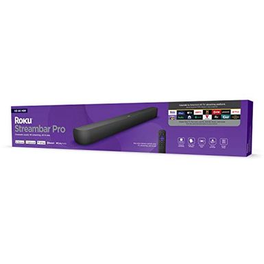 image of Roku - Streambar Pro Cinematic Audio  4K Streaming Media Player  Voice Remote  TV Controls and Private Listening - Black with sku:9101r2-9101r2-abt
