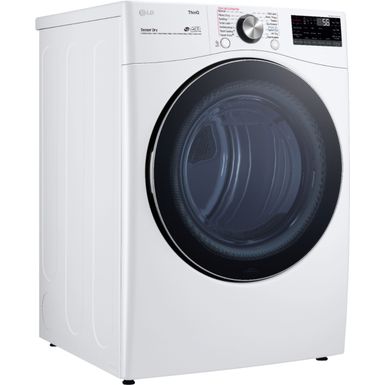 Angle Zoom. LG - 7.4 Cu. Ft. Stackable Smart Gas Dryer with Steam and Built In Intelligence - White