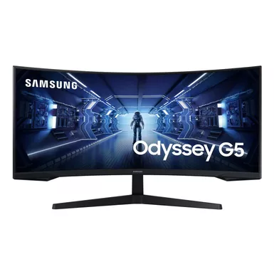 image of Samsung - 34" G5 Odyssey WQHD Curved Gaming Monitor HDR10 with sku:lc34g55twwnxza-powersales