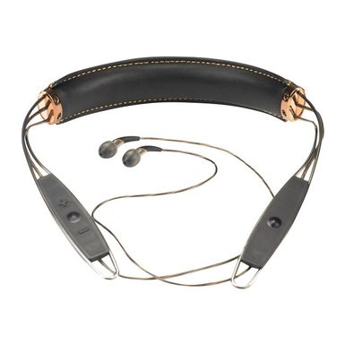 image of Klipsch X12 Neckband Bluetooth In-Ear Headphones with cVc Mic, Brown Stitched Leather with sku:kpx12b-adorama