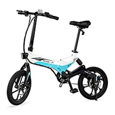 image of Swagtron Swagcycle EB-7 Elite Folding Electric Bike with Removable Battery and Rear Suspension Black Large with sku:b07jc83sm5-swa-amz
