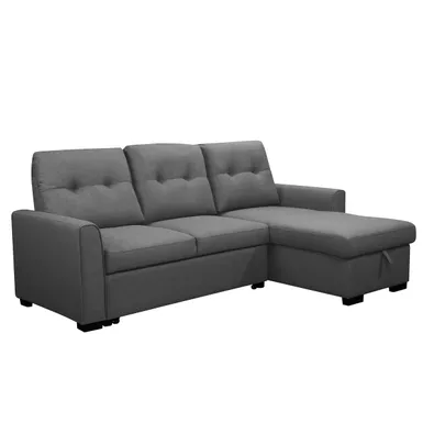 image of Irving 89 in. Dark Grey Right Facing L-Shaped Sleeper Sectional with Storage with sku:51188-primo