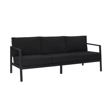 image of Albin Aluminum Outdoor 3 Seater Sofa Black with sku:lfxs2179-linon
