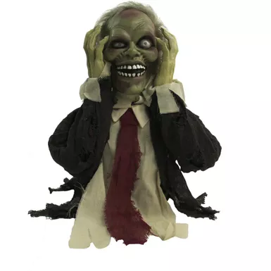 Animatronic Groundbreaker Zombie with Lights and Sound, Indoor or Covered Outdoor Halloween Decoration