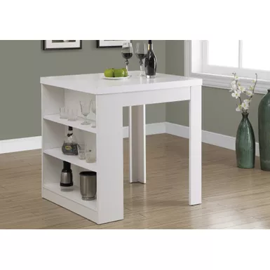 image of Dining Table/ 36" Rectangular/ Small/ Counter Height/ Kitchen/ Dining Room/ Laminate/ White/ Contemporary/ Modern with sku:i-1345-monarch