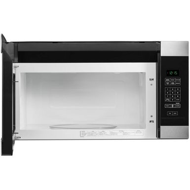 Alt View Zoom 11. Amana - 1.6 Cu. Ft. Over-the-Range Microwave - Black on stainless steel