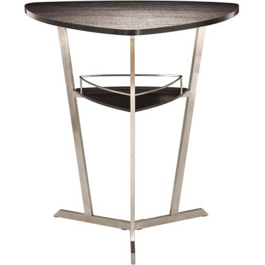 42-inch High Brushed Stainless Steel Espresso Wood Melamine Veneer Triangle Top Pub Table - Espresso