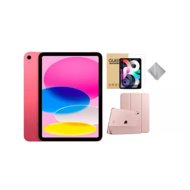 image of Apple 10th Gen 10.9-Inch iPad (Latest Model) with Wi-Fi - 256GB - Pink With Rose Gold Case Bundle with sku:mpqc3rg-streamline
