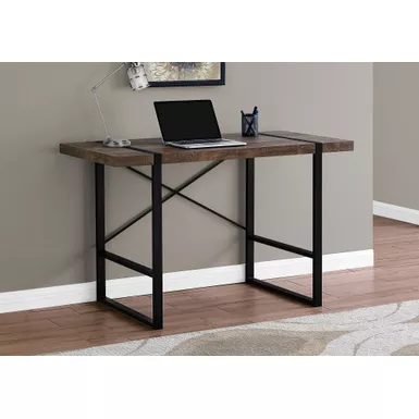 Computer Desk/ Home Office/ Laptop/ 48"L/ Work/ Metal/ Laminate/ Brown/ Black/ Contemporary/ Modern