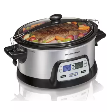 image of Hamilton Beach - FlexCook 6 Qt Stay Or Go Slow Cooker with sku:33861-powersales