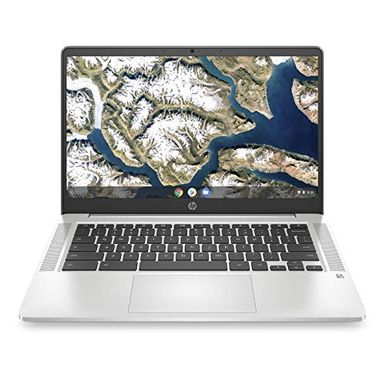 image of HP Chromebook 14" Laptop, Intel Celeron N4120 Processor, Intel UHD Graphics 600, 4GB RAM, 64 GB SSD, Chrome OS (14a-na0230nr, Mineral Silver) with sku:ihp60f61uaab-adorama