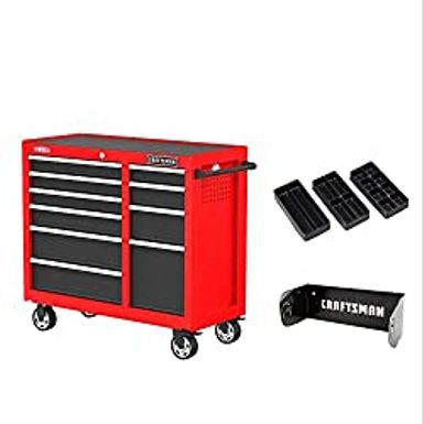 image of CRAFTSMAN S2000 41IN 10-DRAWER CABINET W/TRAY & HOLDER RR (CMST341102RB) with sku:b0b3ydjhfb-amazon