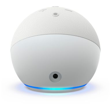 Alt View Zoom 12. Amazon - Echo Dot with Clock (5th Gen, 2022 Release) Smart Speaker with Alexa - Glacier White