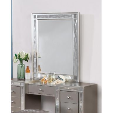 image of Leighton Vanity Mirror Metallic Mercury with sku:204928-coaster
