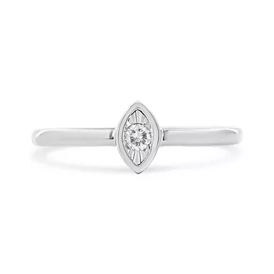 image of .925 Sterling Silver Miracle Set Diamond Accent Marquise Promise Ring (J-K Color, I1-I2 Clarity) - Choice of size with sku:015733r800-luxcom