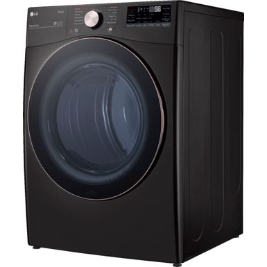 Alt View Zoom 12. LG - 7.4 Cu. Ft. Stackable Smart Electric Dryer with Steam and Built-In Intelligence - Black Steel