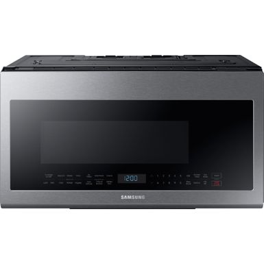 image of Samsung - 2.1 Cu. Ft. Over-the-Range Microwave with Sensor Cook - Stainless Steel with sku:me21m706bas-almo