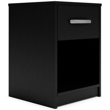 image of Black Flannia One Drawer Night Stand with sku:eb3392-191-ashley