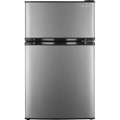 image of Insignia™ - 3.0 Cu. Ft. Mini Fridge with Top Freezer - Stainless steel with sku:bb20968427-6203900-bestbuy-insignia