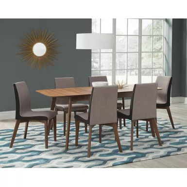 Redbridge 5-piece Dining Room Set Natural Walnut and Grey