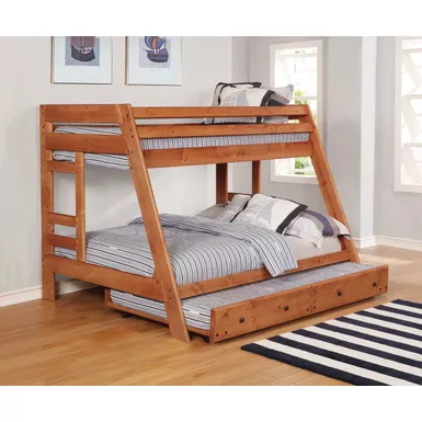 image of Wrangle Hill Trundle with Bunkie Mattress Amber Wash with sku:400837-coaster