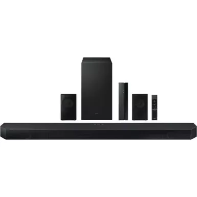image of Samsung - Q series 5.1.2ch Wireless Dolby Atmos Soundbar w/ Q Symphony - Titan Black with sku:bb22124205-6540800-bestbuy-samsung