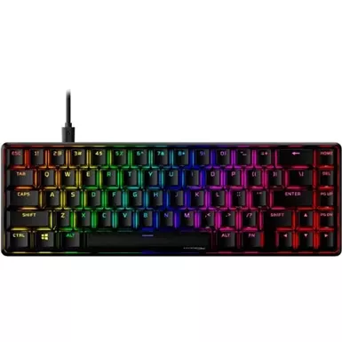 image of HyperX - Alloy Origins 65% Compact Wired Mechanical Red Linear Switch Gaming Keyboard with RGB Lighting - Black with sku:bb21964773-bestbuy