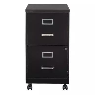 OSP Home Furnishings - 2 Drawer Mobile Locking Metal File Cabinet - Black