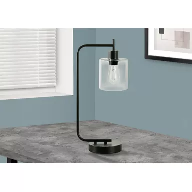 image of Lighting - 20"H Table Lamp Black Metal/Glass Shade/Sub with sku:i-9637-monarch
