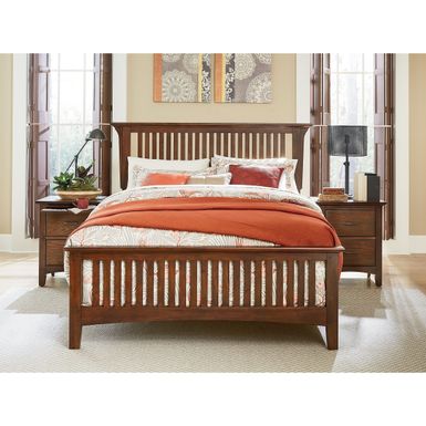 image of INSPIRED by Bassett Modern Mission Vintage Oak Finish Bed Set - King/Eastern King with sku:j4wgawun65p-isy_laaxnqstd8mu7mbs-overstock