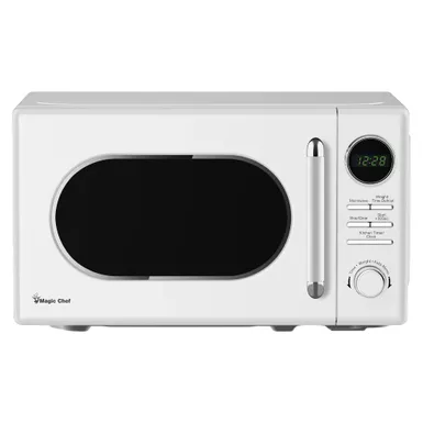 image of Magic Chef Retro 0.7 cu. ft. White Countertop Microwave with sku:mc77cmw-magicchef