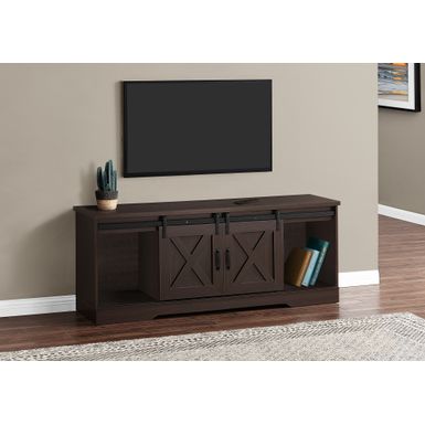 image of TV Stand/ 60 Inch/ Console/ Media Entertainment Center/ Storage Cabinet/ Living Room/ Bedroom/ Laminate/ Brown/ Transitional with sku:i2745-monarch