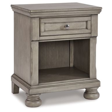 image of Light Gray Lettner One Drawer Night Stand with sku:b733-91-ashley