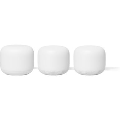image of Nest Wifi - Mesh Router (AC2200) and 2 points with Google Assistant - 3 pack - Snow with sku:bb21331698-6382518-bestbuy-google