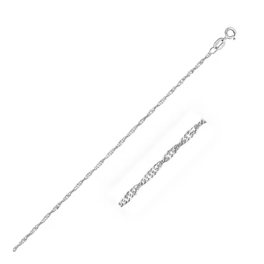 image of 14k White Gold Singapore Anklet 1.5mm (10 Inch) with sku:d198644-10-rcj