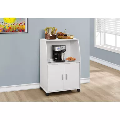 image of Kitchen Cart/ Rolling Mobile/ Storage/ Utility/ Laminate/ White/ Contemporary/ Modern with sku:i-3139-monarch