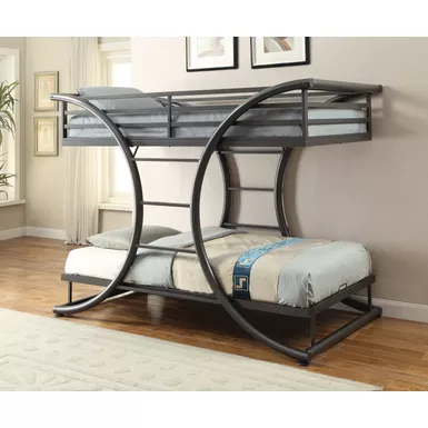 image of Stephan Twin over Twin Bunk Bed Gunmetal with sku:461078-coaster